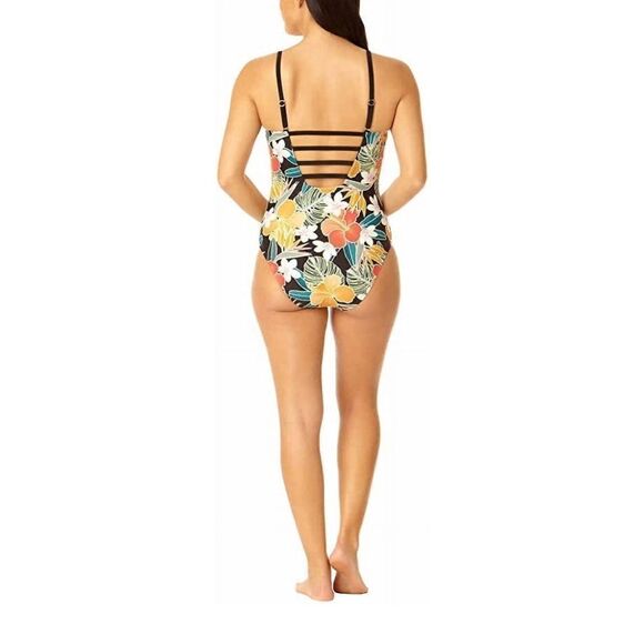 Hurley Floral Print Multicolor One-Piece Swimsuit Size Medium - Picture 2 of 12
